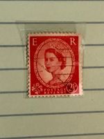 1958 Rare Queen Elizabeth ER Postage Revenue Vintage Stamp Red