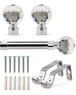 Extendable Curtain Poles with End Finials - 1.2m-2.1m/1.6m-3m Crystal