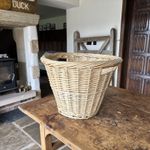 Wicker Log Basket Rattan Kindling Firewood Fireside Storage Logs Lightweight