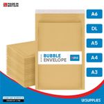 GOLD PADDED BUBBLE ENVELOPES PEEL & SEAL MAILER BAGS VARIOUS SIZES 1-100 PACK
