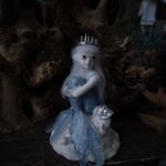 handmade ooak chalkware mermaid - fairy altar art statue gothic doll