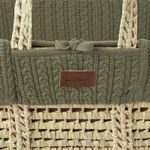 The Little Green Sheep Cable Knit Moses Basket Basket, Juniper
