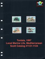 $3.60 Scott Value - 1997 TUNISIA Marine Life Mediterranean scarcer CV MNH NH UMM
