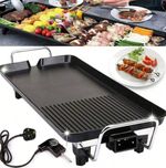 LARGE TEPPANYAKI GRILL TABLE ELECTRIC HOT PLATE BBQ GRIDDLE CAMPING 1500W