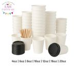 Disposable Coffee Cups White Paper Coffee Cups For Hot Drinks With Reusable Lids