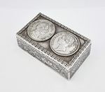 FINE EAST INDIA COMPANY SOLID SILVER WILLIAM IV & VICTORIA RUPEE SNUFF BOX c1840