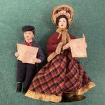 Dolls House Miniature mother and child carol singers  1:12  Handmade Sue Coupe 