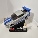 Display Stand For Lego Speed champions 2 Fast 2 Furious Nissan Skyline GT-R R34