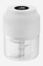 USB Rechargeable Mini Electric Food Chopper w/ Bowl & Blade, White/Clear