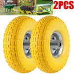 2PCS 10" Puncture Burst Proof Solid Rubber Sack Truck Trolley Wheel Spare Tyres