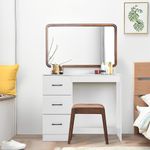 White 3 Drawer Dressing Table Makeup Desk Wooden Bedroom Furniture Desk