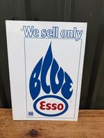 Original Esso “We Sell Only Blue” Paraffin Sign – Vintage Garage Petroliana