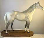 BESWICK Large Grey Hunter Figurine No 1734 Vintage 31 cm Tall on Wooden Plinth