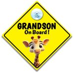 Grandson On Board Sign Baby Giraffe, Grandchild Baby on Board Giraffe, 14cm