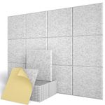12pcs High Density Acoustic Panels Self-adhesive Sound Absorbing Wall Tiles NEW