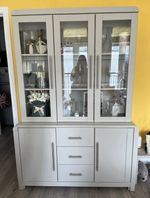 Light Grey Wall Unit Cabinet - Excellent Condition