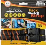 Rok Straps Adjustable Pack Stretch Luggage 1060mm 42" 2 Pack - Black/Orange