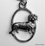 Dachshund Pewter Keyring -UK Handmade- Dashhound Sausage Dog Teckel Dackel Gift