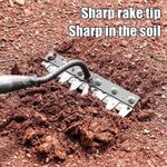 6/7/8 Teeth Carbon Steel Garden Weeding Rake, Garden Rakes Metal Heavy Duty O2