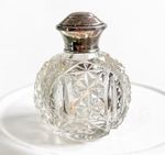 Vintage Cut Crystal Perfume Bottle with Sterling Silver Topper