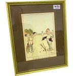 Vintage Cricket Caricature The Iron Hand In The Velvet Glove Framed Art 1931