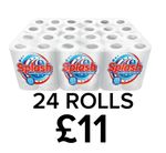 24 Kitchen Roll Towel 2 Ply Per Roll - Splash Absorbent Printed! Tracked Del