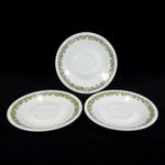 Vintage Corelle by Corning White Pyrex Glass Crazy Daisy Saucers x 3