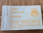 West Ham United Season Ticket book East Terrace 1991/92
