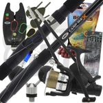 Carp Fishing Setup 12ft 3 Peice Rod Reel Bite Alarm & Tackle & Bait Starter Set