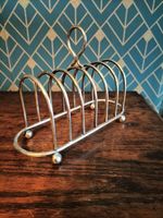 Antique Toast Rack Seven Bar Deco Silver Style 5" Vintage EPNS