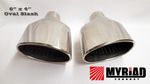 6" x 4" Oval Dual Exhaust Tailpipes Tips Chrome Audi TTRS RS Golf Scirocco R 
