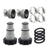 Pool Hose Adapter Kit, 1.5" to 1.25" Conversion Set with Clamps and Washers