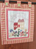 House with Flower Garden Quilted Country style Wall hangings 40x50cms
