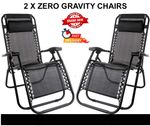 Zero Gravity Chairs Set of 2 Sun Loungers - Foldable Garden Relaxer chair