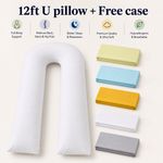 12FT U Pillow with free Pillowcase Maternity Pillow Full Body Comfort Cushion