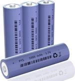 4 Pack 3.7V 3000mAh NiMH Button Top Batteries - Rechargeable for Flashlights