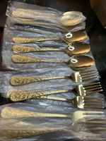 ROMANIAN STYLE 6PCS GOLD SPOON 6PCS FORK SET GOOD QUALITY Stainless Steel NEW