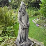STONE GARDEN MAGIC WIZARD ORNAMENT MERLIN STATUE MAGICIAN