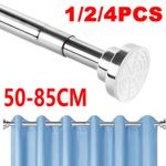 No Drilling Telescopic Clothes Rails Shower Curtain Rod Bathroom Wardrobe Pole