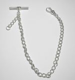 Solid Sterling Silver Albert Chain Pocket Watch Single Curb Fob .925 - FA48