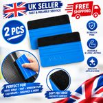 2pc Vinyl Wrap Squeegee Applicator Wrapping Sign Decal Tool Felt Edge, Premium