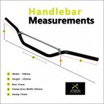 Black & Chrome Motorcycle Handlebars – Braced Central Comfort Bar Set