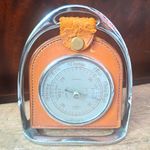 Vintage Aneroid Barometer with Leather Case and Chrome Frame