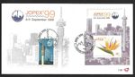 SOUTH AFRICA 1999 JOPEX 99, MIN SHEET ON COVER, SPECIAL CANCEL.