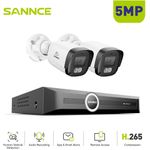SANNCE 5MP CCTV Security System Audio In POE IP Camera 8CH Video H.265 NVR Home
