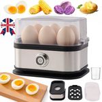 350W Electric Egg Boiler Stainless Steel Egg Cooker Poacher Streamer Fits Eggs D