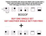 4 Ring Stove Stickers Hob Cooker Decals  SINGLE SET + ANOTHER (FREE) SINGLE SET