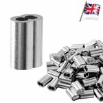 1-50x Aluminium Wire Cable Ferrules Double Hole Crimping Sleeve Crimp 1-12mm UK