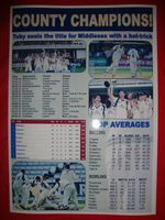 Middlesex CCC 2016 County Champions - souvenir print