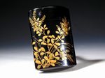 Gold Makie and Black Lacquered Inro  Edo original netsuke inro antique
